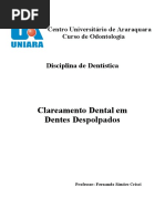 Roteiro - Clareamento de Dentes Sem Vitalidade Pulpar