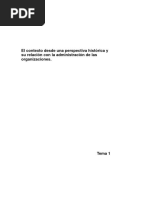 El Contexto Desde Una Perspectiva Histórica y Su Relación Con La Administración de Las Organizaciones.