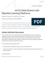 Magic Quadrant For Data Science and Machine Learning Platforms, 2021