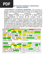 Palabras Con Vocales Alargadas y Cortas en El Quechua Central