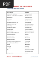 MOST IMPORATANT ONE LINERS Compiled by Medicinosis Magnus 2