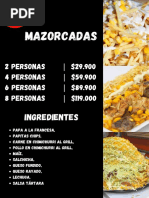 Menú Ra Foods.