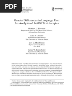 Gender Diffeerences in Language Uses