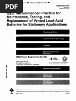 IEEE-450 Baterías Plomo Acido. Mantenimiento, Pruebas y Reemplazo