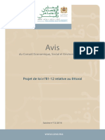 Avis Projet de Loi N°81.12 Relative Au Littoral