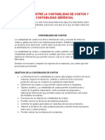 Diferencia Entre La Contabilidad de Costos y La Contabilidad Gerencial