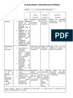 Rúbrica para Evaluar El Concurso de Catrinas 2022