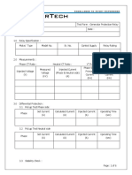 Generator Protection Realy Test Form