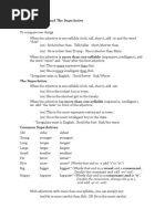 Adjectives Comparitive and Superlative Notes and Exercises