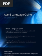 Avoid Language Quirks (Legal Writing)