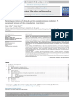 Patient Perceptions of Clinical Care in Complementary Medicine