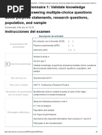 Examen - (AAB02) Questionnaire 1 - Validate Knowledge Acquired by Answering Multiple-Choice Questions About Purpose Statements, Research Questions, Population, and Sample