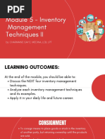 Module 5 Inventory Management Techniques II