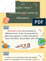 English Quarter 3 Week 7 Comparison and Contrast of Information 