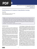 Fraud Detection in E-Commerce Using Machine Learning