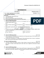 2-Linear Equations in Two Variables + Quadratic Equations Q