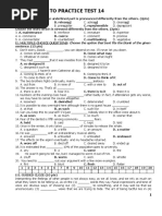 Key To Practice Test 14