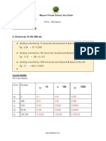 Grade 5 Decimals Worksheet