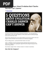 Five Questions About Evolution That Charles Darwin Can't Answer - CC