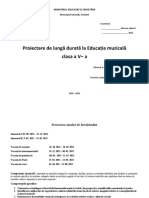 Proiect de Lungă Durată La Ed. Muzicală Clasa A VI-A