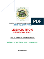 Banco de Preguntas para Exámenes de Grado Licencia Tipo G Mecanica Maq. Agricola