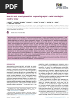 How To Read A Next-Generation Sequencing Report-What Oncologists Need To Know