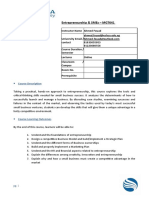 Entrepreneurship - SMEs Course Outline