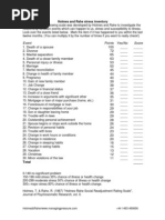 6 Holmes and Rahe Stress Inventory