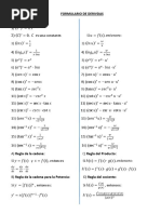 Formulario para Derivadas - Calculo