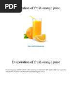 Exercise 0.3 Evaporation of Fresh Orange Juice