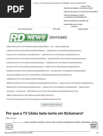 Por Que A TV Globo Bate Tanto em Bolsonaro - RDNEWS - Portal de Notícias de MT