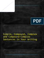 Simple, Compound, Complex and Compound-Complex Sentences