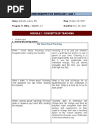 Assessments For Modules 1 2 The Teaching Profession