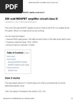 200 Watt Mosfet Amplifier Circuit To 300W On Class G - Projects Circuits