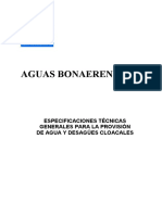 Especificaciones Técnicas Generales de Agua y Cloaca