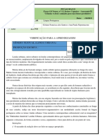 Avaliação de Redação 7 Ano - Outubro