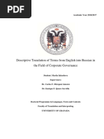 Descriptive Translation of Terms From English Into Russian in The Field of Corporate Governance