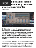 Dithering de Audio: Todo Lo Que Debes Saber y No Te Atreves A Preguntar