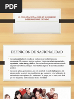 La Doble Nacionalidad en El Derecho Internacional Privado