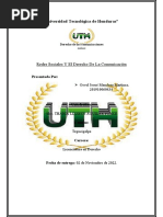 Universidad Tecnológica de Honduras": Redes Sociales Y El Derecho de La Comunicación