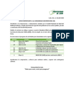 Aviso Calendario Oficial - LICENCIATURA