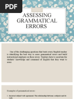 Assessing Grammatical Errors