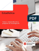 Estadística: Tema 2. Desarrollo de La Pregunta de Investigación