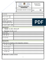 Evaluation Diagnostique Maths Tronc Commun Sciences Word 10