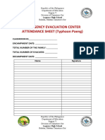 Attendance Sheet For Evacuation