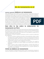 La Elaboración de Testamento en El Perú