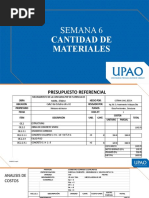 6 Cantidad de Materiales