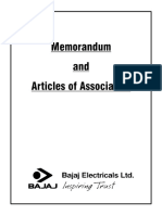 Bajaj Electricals LTD Moa Aoa