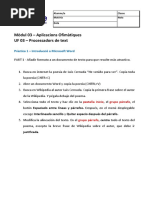 Pràctica 1 - Introducció A Microsoft Word