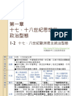 1-2 十七、十八世紀歐洲君主統治型態